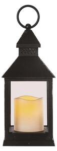 Emos LED dekorácia – lampáš antik čierna blikajúca, 3xAAA, vnútorný, vintage, časovač DCLV02