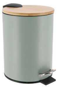 Odpadkový kôš Timeless, zelená/s drevenými prvkami, 2,5 l
