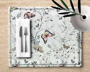 Ervi bavlnené prestieranie na stôl - motýliky na šedom