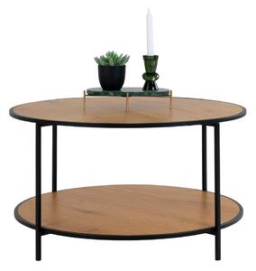 Okrúhly konferenčný stolík s doskou v dubovom dekore v prírodnej farbe ø 80 cm Vita – House Nordic