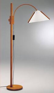 Stojaca lampa Arcade s dreveným rámom