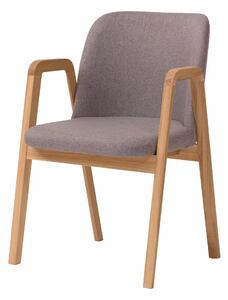 Dubová stolička Chill s podrúčkami sivá