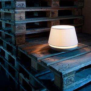 Kjell – stolná lampa s ľanovým tienidlom, krémová
