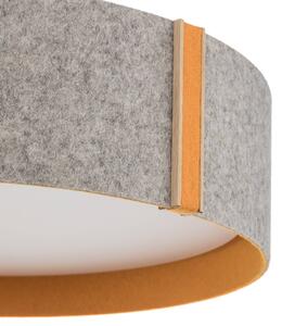 Lara filc - Stropné svietidlo z filcu s LED diódou sivo-oranžovej farby