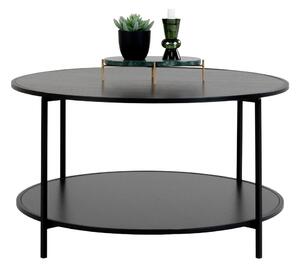 Čierny okrúhly konferenčný stolík s čiernou doskou ø 80 cm Vita – House Nordic