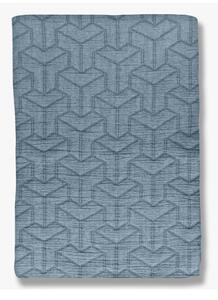 Modrá prikrývka z recyklovanej bavlny na jednolôžko 140x250 cm Trio - Mette Ditmer Denmark
