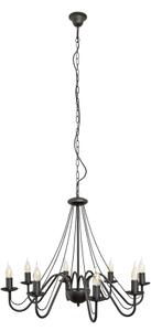 Luster na reťazi MALBO 8xE14/10W/230V čierny