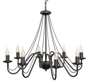 Luster na reťazi MALBO 8xE14/10W/230V čierny