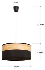 Luster na lanku ALBA 1xE27/15W/230V pr. 45 cm čierna/hnedá