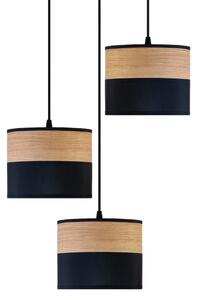 Závesný luster ALBA na lankách 3xE27/15W/230V, priemer 40 cm, čierna/hnedá
