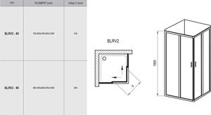 Ravak - Sprchovací kút rohový posuvný štvordielny Blix BLRV2 90x90 cm - biela/grape