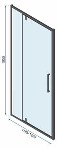 Rea Rapid Swing, 3-stenový sprchovací kút 80 (dvere) x 80 (stena) x 195 cm, 6mm číre sklo, čierny profil, KPL-009949