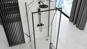 Přístěnná sprchová kabina Rea Rapid Swing Black