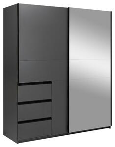 SKRIŇA S POSUVNÝMI DVERAMI, grafitová, 175/210/61,5 cm P & B - Skrine, Online Only