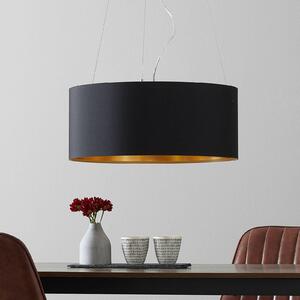 Textilná závesná lampa Lecio, 53 cm čierna