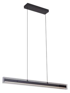 Moderné závesné svietidlo čierne s dymovým sklom vrátane LED Easylift - Catch
