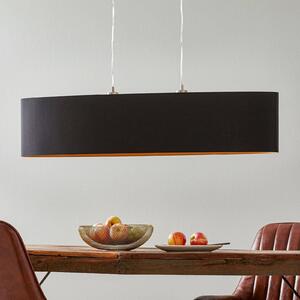 Textilná závesná lampa Lecio, ovál 100 cm čierna