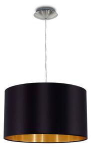 Textilná závesná lampa Lecio, 38 cm čierna