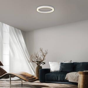 PURE stropné LED svetlo Lines, Ø 50 cm, biele diaľkové ovládanie, Biela / opálová, Obývacia izba / jedáleň, Hliník, Moderný, Závesné svietidlo