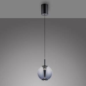 PURE LED závesné svietidlo Infinity, sivá/dymovo sivá, Ø 18 cm,, Hliník / sivá / zinok, Obývacia izba / jedáleň, Sklo, Závesné svietidlo