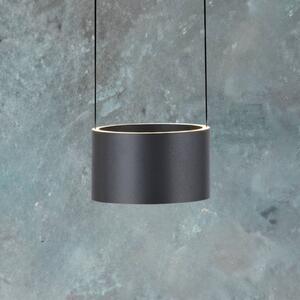 PURE LED závesné svietidlo Clipse, sivá, Ø 20 cm stmievač 2-pl, Hliník / sivá / zinok, Obývacia izba / jedáleň, kov, Moderný, Závesné svietidlo