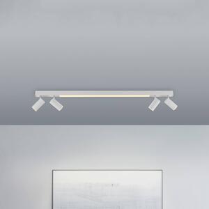 Stropné LED svetlo PURE Lines, 120 cm, biele, diaľkové ovládanie, Biela / opálová, Obývacia izba / jedáleň, kov, Moderný, Stropné svetlo