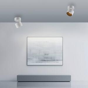 PURE LED stropné bodové svetlá Cup, biely, Ø 9,5 cm, kov, Biela / opálová, Obývacia izba / jedáleň, kov, Moderný