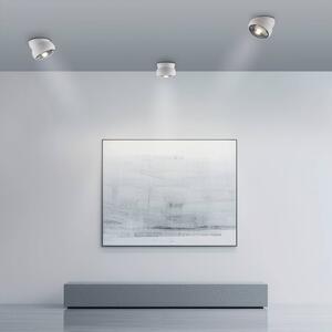 PURE LED stropné bodové svetlá Move, biely, Ø 12 cm, kov/sklo, Biela / opálová, Obývacia izba / jedáleň, kov, Moderný