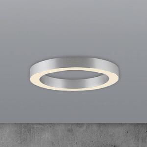PURE stropné LED svetlo Lines, Ø 35 cm, strieborná farba,, Chrómová / strieborná, Obývacia izba / jedáleň, Hliník, Moderný, Závesné svietidlo
