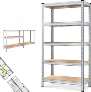 Regál s vysokou nosnosťou HEAVY, max 875kg, 90x40x180cm, strieborná
