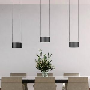PURE LED závesné svietidlo Clipse, sivá, dĺžka 110 cm, CTT, 6-pl., Hliník / sivá / zinok, Obývacia izba / jedáleň, kov, Moderný, Závesné svietidlo