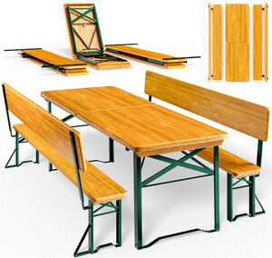 Pivný set PRAKTIK s operadlami, 170cm, hnedá