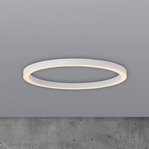 PURE stropné LED svetlo Lines, Ø 70 cm, biele, diaľkové ovládanie, Biela / opálová, Obývacia izba / jedáleň, Hliník, Moderný, Závesné svietidlo