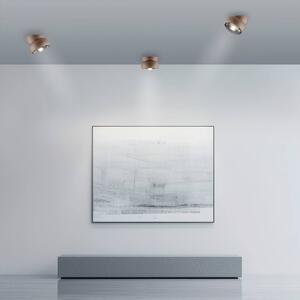 PURE LED stropné bodové svetlá Move, Ø 12 cm, bronzová farba, kov/sklo, Hnedá / staromosadz, Obývacia izba / jedáleň, kov, Moderný