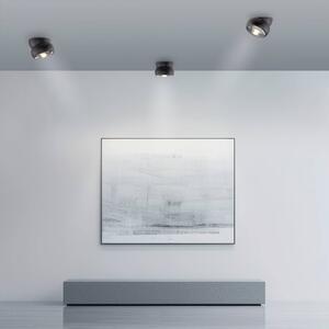 PURE LED stropné bodové svetlá Move, čierny, Ø 12 cm, kov/sklo, Čierna, Obývacia izba / jedáleň, kov, Moderný