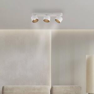 PURE LED stropné bodové svetlá Cup, biely, dĺžka 56 cm, kov, 3-pl., Biela / opálová, Obývacia izba / jedáleň, kov, Moderný, Stropné svetlo