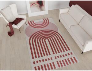 Červeno-biely umývateľný koberec 50x80 cm - Vitaus