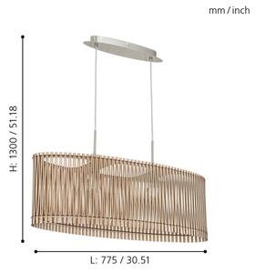 Eglo 96194 - Luster SENDERO 2xE27/60W/230V