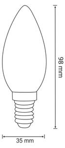 LED Žiarovka FILAMENT C37 E14/2W/230V 3000K