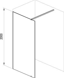 Ravak - Walk-In Wall 60 cm - čierna, transparentné sklo