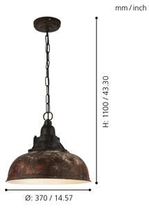 Eglo 49819 - Luster na reťazi GRANTHAM 1 1xE27/60W