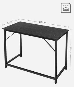 VASAGLE Písací stôl - čierna - 100x75x50 cm