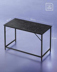 VASAGLE Písací stôl - čierna - 120x75x60 cm