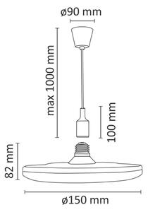 LED Závesné svietidlo KIKI 1xE27/10W/230V čierne