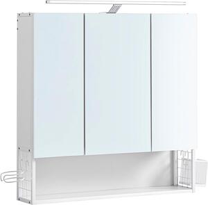 VASAGLE Zrkadlová skrinka - biela - 70x70x14, 5 cm