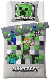 Obojstranné bavlnené posteľné obliečky Minecraft World - 100% bavlna - 70 x 90 cm + 140 x 200 cm