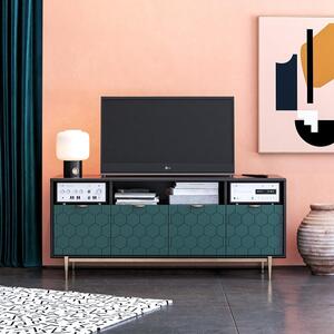 Zelený/čierny TV stolík 151x65 cm Olivia - CosmoLiving by Cosmopolitan