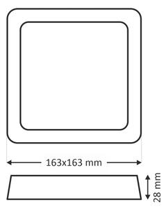 LED Stropné svietidlo LED/12W/230V 4200K 16,3x16,3 cm biela