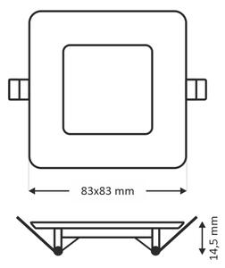 LED Podhľadové svietidlo SQUARE LED/3W/230V 4200K 8,3x8,3 cm biela