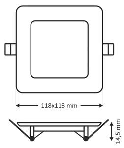 LED Podhľadové svietidlo SQUARE LED/6W/230V 6500K 11,8x11,8 cm biela
